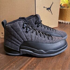 DeadStock Air Jordan 12 Retro ‘Wool’ Black & Gray Sneakers - 9.5M